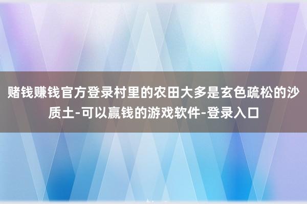 赌钱赚钱官方登录村里的农田大多是玄色疏松的沙质土-可以赢钱的游戏软件-登录入口